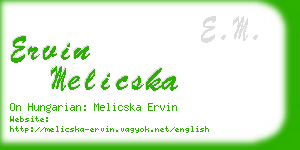 ervin melicska business card